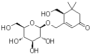 CAS 登录号：214125-04-9, (4S)-3-[(beta-D-吡喃葡萄糖基氧基)甲基]-4-(羟基甲基)-5,5-二甲基-2-环己烯-1-酮