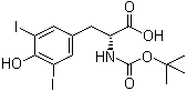 N-[叔丁氧羰基]-3,5-二碘-D-酪氨酸分子结构 (CAS 214630-08-7)