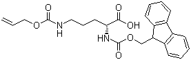 structure of CAS# 214750-74-0, N-Fmoc-N'-allyloxycarbonyl-D-ornithine