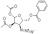 CAS 登录号：215176-56-0, 3-叠氮基-3-脱氧-D-呋喃核糖 1,2-二乙酸酯 5-苯甲酸酯