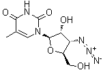 3'-叠氮基-3'-脱氧-5-甲基尿苷分子结构 (CAS 215176-58-2)