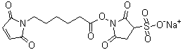 structure of CAS# 215312-86-0, 1-[[6-(2,5-二氢-2,5-二氧代-1H-吡咯-1-基)-1-氧代己基]氧基]-2,5-二氧代-3-吡咯烷磺酸钠盐