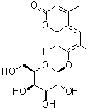 CAS # 215868-26-1, 6,8-Difluoro-4-methylumbelliferyl beta-D-galactopyranoside, 6,8-Difluoro-7-(beta-D-galactopyranosyloxy)-4-methyl-2H-1-benzopyran-2-one