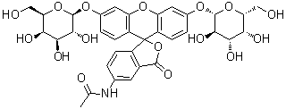 CAS # 216299-45-5, N-[3',6'-Bis(beta-D-galactopyranosyloxy)-3-oxospiro[isobenzofuran-1(3H),9'-[9H]xanthen]-5-yl]acetamide