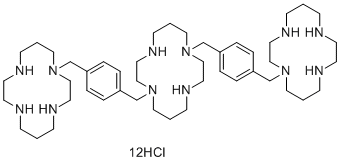 CAS # 2173049-85-7, Plerixafor Impurity 2 DodecaHCl, 1,8-bis(4-((1,4,8,11-tetraazacyclotetradecan-1-yl)methyl)benzyl)-1,4,8,11-tetraazacyclotetradecane, hydrochloride (1:12)