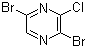 2,5-二溴-3-氯吡嗪分子结构 (CAS 21943-16-8)