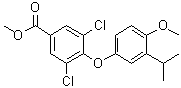 3,5-二氯-4-(3-异丙基-4-甲氧基苯氧基)苯甲酸甲酯分子结构 (CAS 219692-18-9)