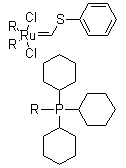 Dichloro[(phenylthio)methylene]bis(tricyclohexylphosphine)ruthenium molecular structure (CAS 219770-99-7)