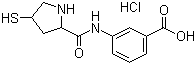 structure of CAS# 219909-83-8, 3-[(2S,4S)-4-Mercaptopyrrolidine-2-carboxamido]benzoic acid hydrochloride