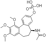 CAS 登录号：219923-05-4, ANG 453, N-[(5S)-6,7-二氢-9,10,11-三甲氧基-3-(磷酰氧基)-5H-二苯并[a,c]环庚烯-5-基]乙酰胺