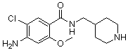 structure of CAS# 220032-26-8, 4-氨基-N-((4-哌啶基)甲基)-5-氯-2-甲氧基苯甲酰胺