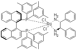structure of CAS# 220114-38-5, Dichloro[(R)-(+)-2,2'-bis[di(3,5-xylyl)phosphino]-1,1'-binaphthyl][(1R,2R)-(+)-1,2-diphenylethylenediamine]ruthenium(II)