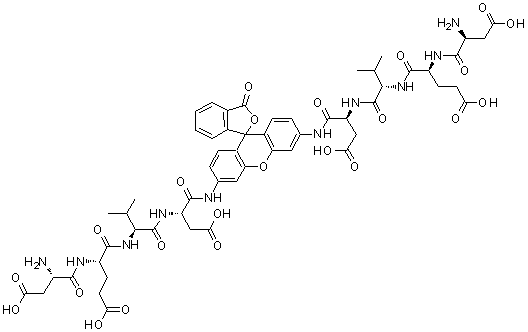 CAS 登录号：220846-75-3, 4,4'-(3-氧代螺[异苯并呋喃-1(3H),9'-[9H]氧杂蒽]-3',6'-二基)二[L-alpha-天冬氨酰-L-alpha-谷氨酰-L-缬氨酰-L-alpha-天冬氨酰胺]
