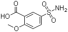 structure of CAS# 22117-85-7, 2-Methoxy-5-sulfamoylbenzoic acid