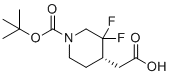structure of CAS# 2227252-55-1, 2-[(4S)-1-[Tert-butoxy)carbonyl]-3,3-difluoropiperidin-4-yl]acetic acid