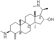 CAS # 2241-90-9, Cyclobuxine D, NSC 91720, (3beta,5alpha,16alpha,20S)-14-Methyl-3,20-bis(methylamino)-4-methylene-9,19-cyclopregnan-16-ol