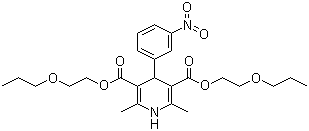 CAS # 22609-73-0, Niludipine, Bis(2-propoxyethyl) 2,6-dimethyl-4-(3-nitrophenyl)-1,4-dihydropyridine-3,5-dicarboxylate