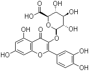 structure of CAS# 22688-79-5, 2-(3,4-Dihydroxyphenyl)-5,7-dihydroxy-4-oxo-4H-1-benzopyran-3-yl-beta-D-glucopyranosiduronic acid
