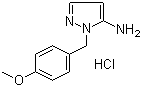 structure of CAS# 227617-24-5, 1-[(4-Methoxyphenyl)methyl]-1H-pyrazol-5-amine monohydrochloride