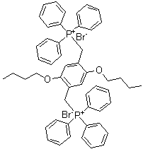 structure of CAS# 229494-69-3, [(2,5-Dibutoxy-1,4-phenylene)bis(methylene)]bis[triphenylphosphonium] dibromide