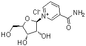 structure of CAS# 23111-00-4, 3-Carbamoyl-1-beta-D-ribofuranosylpyridinium chloride