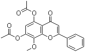 5,7-二羟基-8-甲氧基黄酮二乙酸酯分子结构 (CAS 23246-80-2)