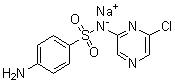 structure of CAS# 23307-72-4, 4-Amino-N-(6-chloro-2-pyrazinyl)benzenesulfonamide sodium salt