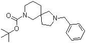 structure of CAS# 236406-46-5, 2-(Phenylmethyl)-2,7-diazaspiro[4.5]decane-7-carboxylic acid tert-butyl ester