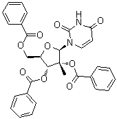 2'-C-甲基尿苷 2',3',5'-三苯甲酸酯分子结构 (CAS 23643-36-9)