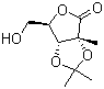 2,3-O-异丙亚基-2-C-甲基-D-核糖酸-gamma-内酯分子结构 (CAS 23709-41-3)