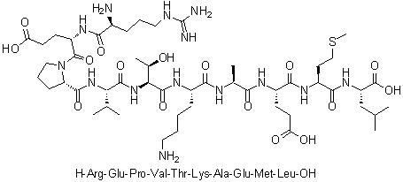 CAS # 237386-28-6, L-Arginyl-L-alpha-glutamyl-L-prolyl-L-valyl-L-threonyl-L-lysyl-L-alanyl-L-alpha-glutamyl-L-methionyl-L-leucine