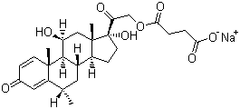 structure of CAS# 2375-03-3, 6alpha-Methylprednisolone sodium succinate
