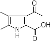 structure of CAS# 2386-33-6, 3-Acetyl-4,5-dimethyl-1H-pyrrole-2-carboxylic acid