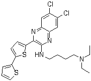 N'-(3-[2,2'-联噻吩]-5-基-6,7-二氯-2-喹喔啉基)-N,N-二乙基-1,4-丁二胺分子结构 (CAS 239094-97-4)