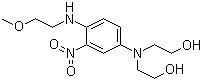 CAS # 23920-15-2, 1-[(2'-Methoxyethyl)amino]-2-nitro-4-[di-(2'-hydroxyethyl)amino]benzene, 2,2'-[[4-[(2-Methoxyethyl)amino]-3-nitrophenyl]imino]bis-ethanol, HC Blue 11