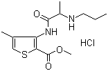 structure of CAS# 23964-57-0, Articaine hydrochloride