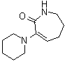 structure of CAS# 23996-62-5, 1,5,6,7-Tetrahydro-3-(1-piperidinyl)-2H-azepin-2-one