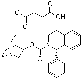 CAS # 242478-38-2, Solifenacin succinate, Vesicare, 1-Azabicyclo[2.2.2]octan-8-yl (1S)-1-phenyl-3,4-dihydro-1H-isoquinoline-2-carboxylate butanedioic acid