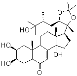 CAS # 245323-24-4, (2beta,3beta,5beta,22R,24R)-2,3,14,25-Tetrahydroxy-20,22-[(1-methylethylidene)bis(oxy)]-ergost-7-en-6-one