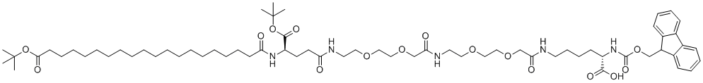 structure of CAS# 2460751-66-8, Fmoc-L-lys[C20-otbu-glu(otbu)-aeea-aeea]-OH