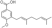 CAS # 246266-38-6, 3-Geranyl-4-methoxybenzoic acid, 3-[(2E)-3,7-Dimethyl-2,6-octadienyl]-4-methoxybenzoic acid