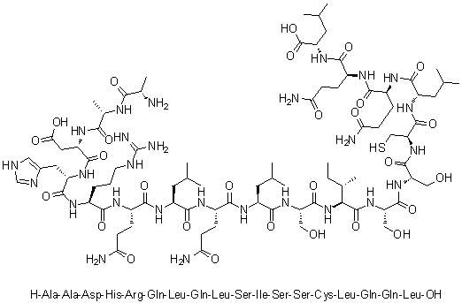 CAS # 247244-48-0, L-Alanyl-L-alanyl-L-alpha-aspartyl-L-histidyl-L-arginyl-L-glutaminyl-L-leucyl-L-glutaminyl-L-leucyl-L-seryl-L-isoleucyl-L-seryl-L-seryl-L-cysteinyl-L-leucyl-L-glutaminyl-L-glutaminyl-L-leucine