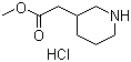 structure of CAS# 247259-31-0, 3-Piperidineacetic acid methyl ester hydrochloride