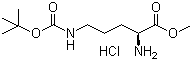 (2S)-2-氨基-5-[(叔丁氧羰基)氨基]戊酸甲酯盐酸盐分子结构 (CAS 2480-96-8)