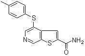 4-[(4-甲基苯基)硫基]噻吩并[2,3-c]吡啶-2-甲酰胺分子结构 (CAS 251992-66-2)