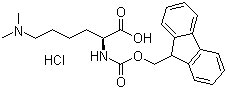 structure of CAS# 252049-10-8, Fmoc-N',N'-dimethyl-L-lysine hydrochloride