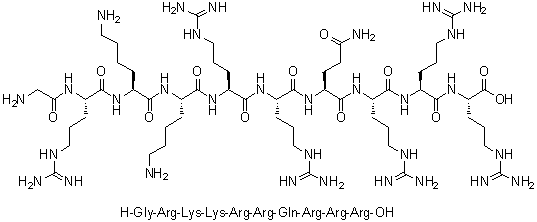 CAS 登录号：253141-50-3, 甘氨酰-L-精氨酰-L-赖氨酰-L-赖氨酰-L-精氨酰-L-精氨酰-L-谷氨酰胺酰-L-精氨酰-L-精氨酰-L-精氨酸