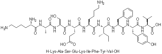 CAS # 253666-99-8, L-Lysyl-L-alanyl-L-seryl-L-alpha-glutamyl-L-lysyl-L-isoleucyl-L-phenylalanyl-L-tyrosyl-L-valine