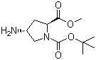 structure of CAS# 254881-77-1, (2R,4S)-1-叔丁基 2-甲基 4-氨基吡咯烷-1,2-二甲酸酯