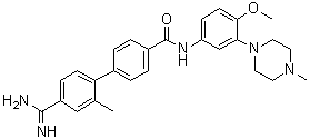 CAS # 256227-71-1, 4'-(Aminoiminomethyl)-N-[4-methoxy-3-(4-methyl-1-piperazinyl)phenyl]-2'-methyl-[1,1'-biphenyl]-4-carboxamide